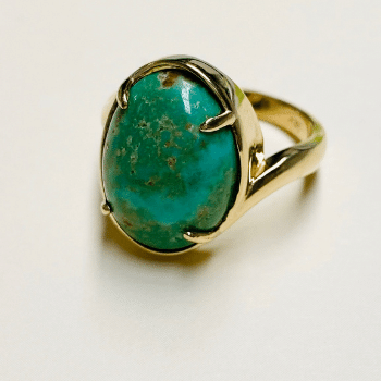 Arkansas Turquoise and Gold Ring